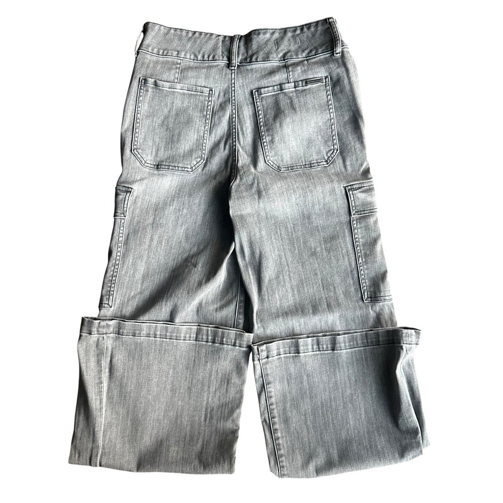 White House Black Market Jeans Women's Size 8 High Rise Wide Leg Light Gray - Picture 6 of 10